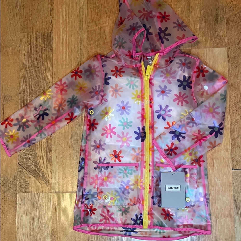 HUNTER 4T Girls Logo and Multicolor Floral Hooded Jacket